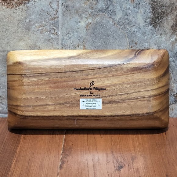 Divided Bowl Wood Handcrafted in Philippines for Beekman Home - Picture 3 of 13